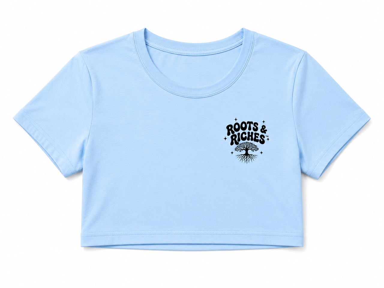 Roots & Riches crop top in Baby Blue
