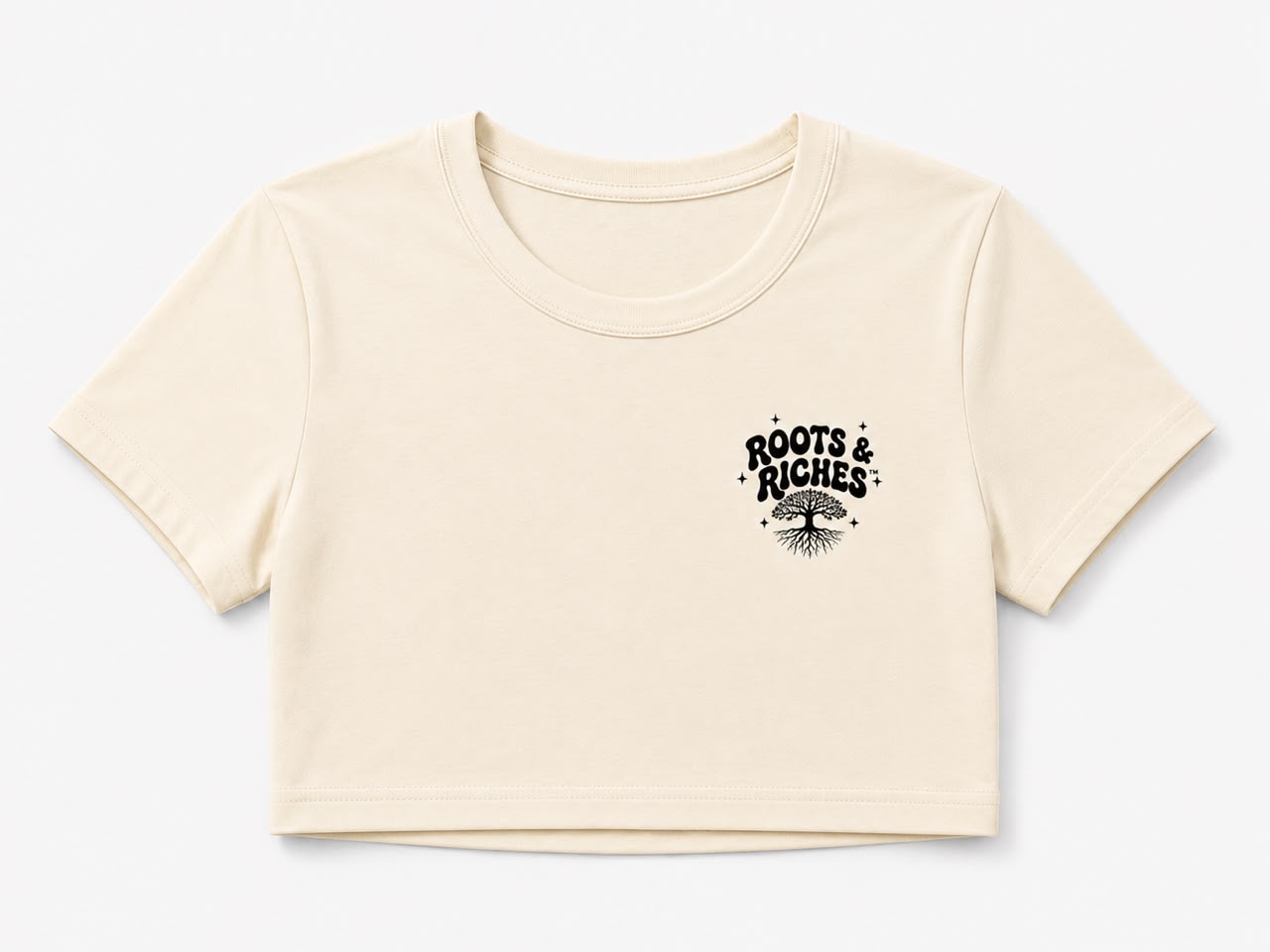 Roots & Riches crop top in Cream